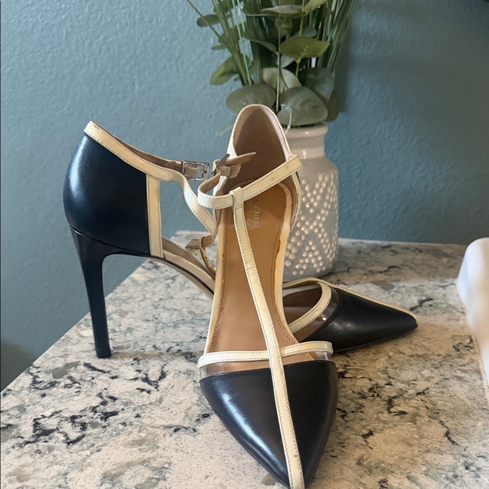 Michael Kors Black and Cream Heels